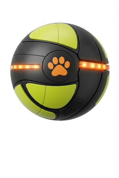 Pelotaviva UP-2 negra y verde, juguete interactivo con luces para perros