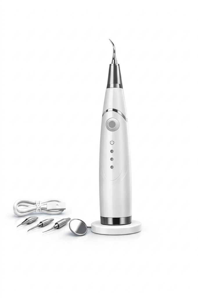 Dispositivo Canident PRO blanco para limpieza dental de perros con puntas y accesorios